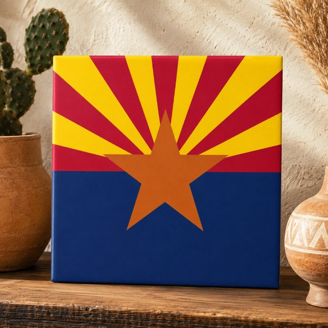 Arizona statsflagga kakelplatta (State of Arizona Flag Ceramic Tile)