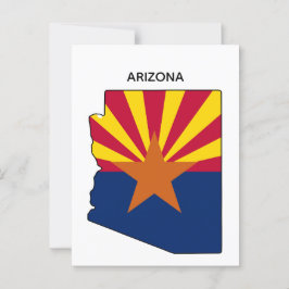 Arizona Statskarta Statsflagga Vykort
