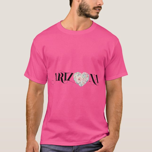 Arizona Succulent Cactus Arizona State Grand Canyo T Shirt (Framsida)