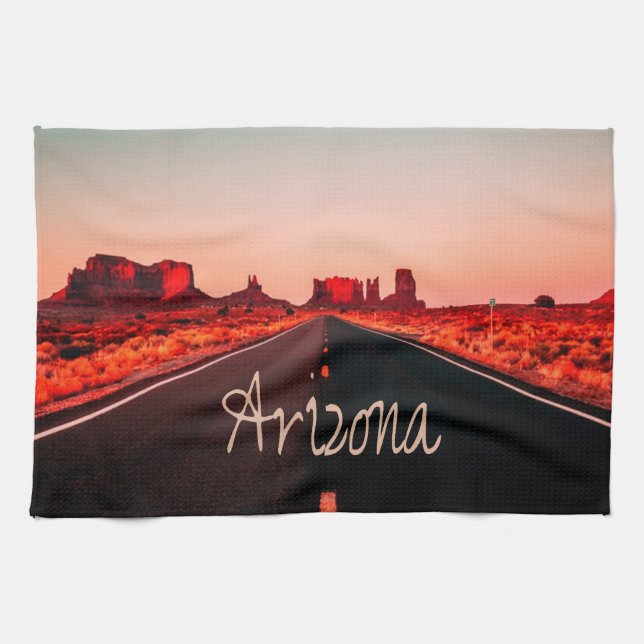 Arizona Sunrise Desert Red Sten Kökshandduk (Horisontell)