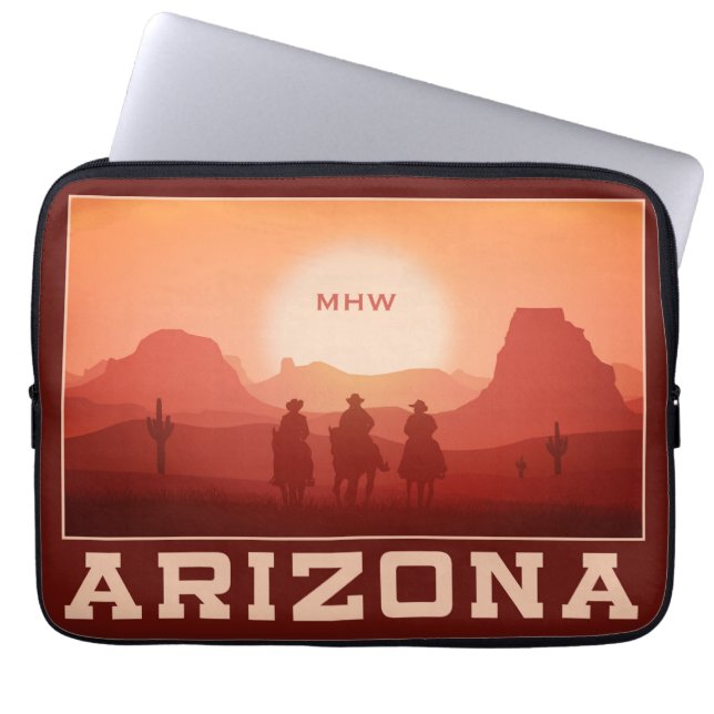 Arizona Sunset anpassningsbar monogram laptop slee Fodral (Framsidan)