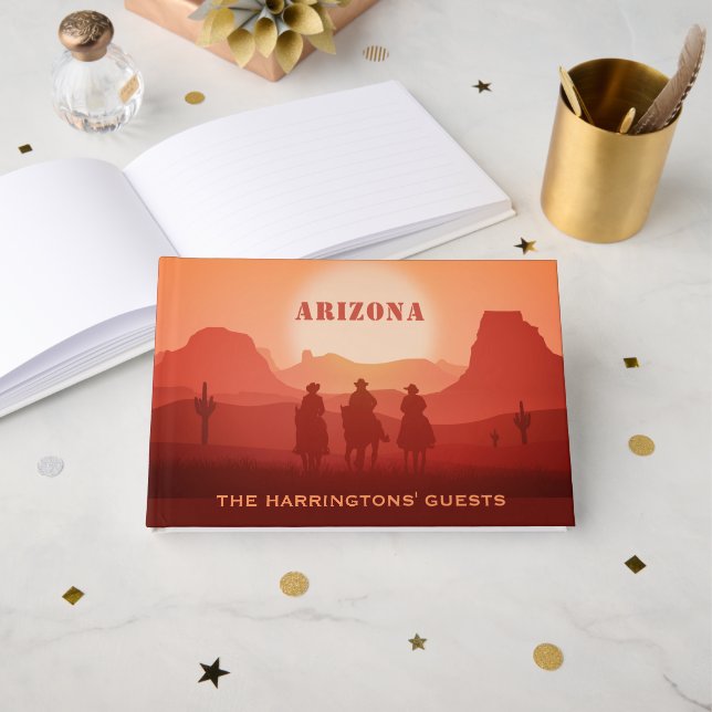Arizona Sunset anpassningsbar text Gästböcker (Framsida öppen)
