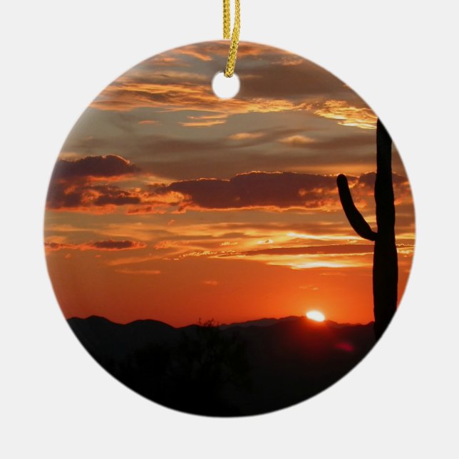 Arizona Sunset—Breathtake Julgransprydnad Keramik (Framsidan)