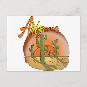 ARIZONA Sunset Cactus Vykort