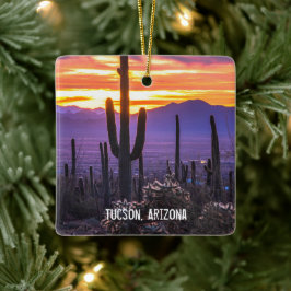 Arizona Sunset Desert Cactus Julgransprydnad Keramik