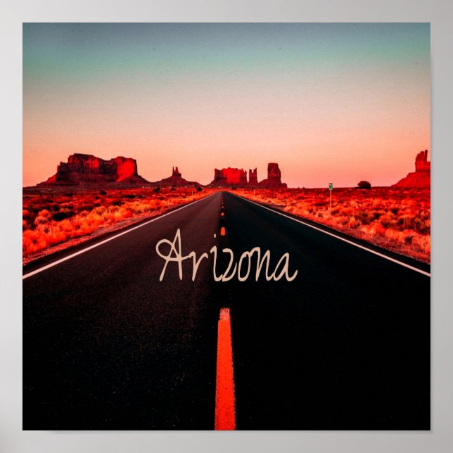 Arizona Sunset Desert Red Sten Poster (Framsidan)