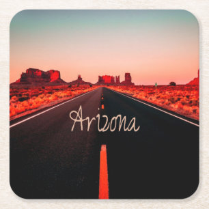 Arizona Sunset Desert Red Sten Underlägg Papper Kvadrat