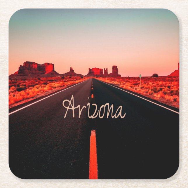 Arizona Sunset Desert Red Sten Underlägg Papper Kvadrat (Framsidan)