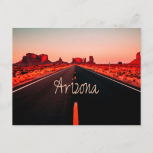 Arizona Sunset Desert Red Sten Vykort