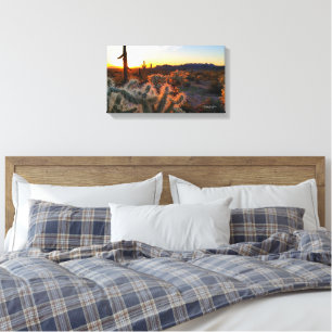 Arizona Sunset in Sonoran Desert with Cactus Canvastryck