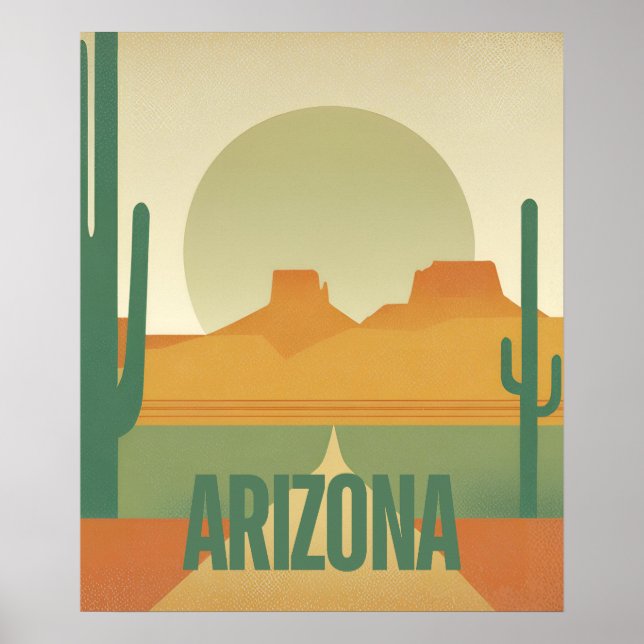 Arizona Sunset - Ökenlandskap Poster (Framsidan)