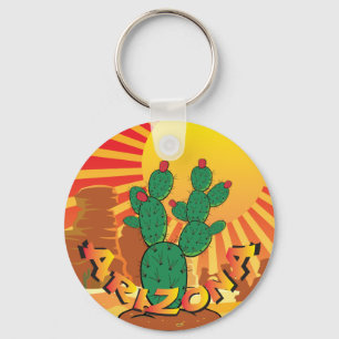 ARIZONA Sunset Prickly Pear Cactus 2 Nyckelring