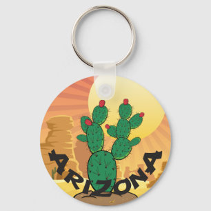 ARIZONA Sunset Prickly Pear Cactus Nyckelring