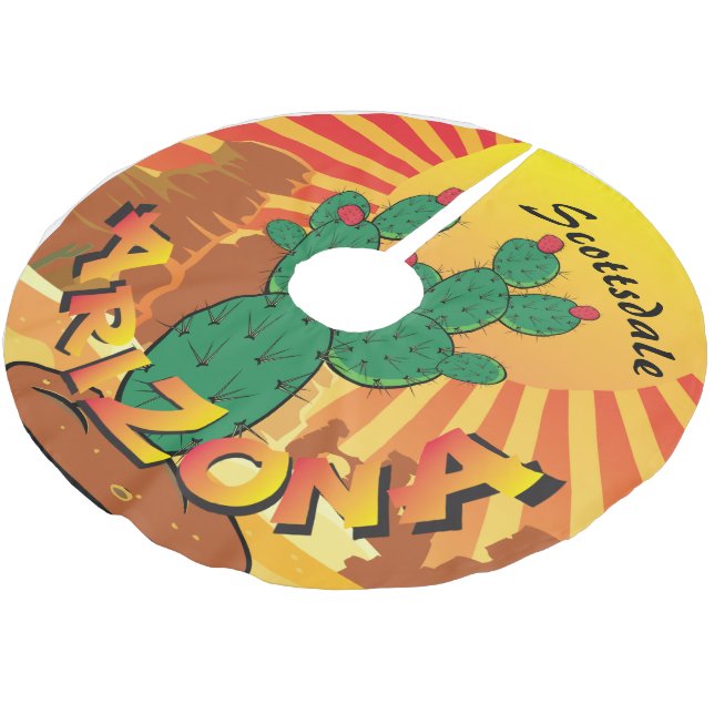 ARIZONA Sunset Prickly Pear CHANGE TOWN Julgransmatta Borstad Polyester (Vinklad)