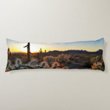 Arizona Sunset Sonoran Desert with Saguaro Cactus