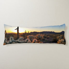 Arizona Sunset Sonoran Desert with Saguaro Cactus Kroppskudde