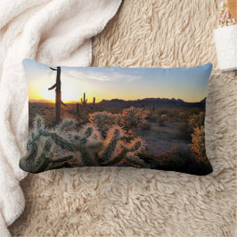 Arizona Sunset Sonoran Desert with Saguaro Cactus Lumbarkudde