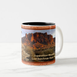 Arizona Superstition Mountain Cactus Terracotta Två-Tonad Mugg