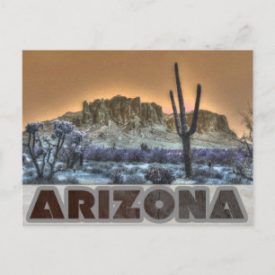 Arizona Superstition Mountains Travel Photo Postca Vykort