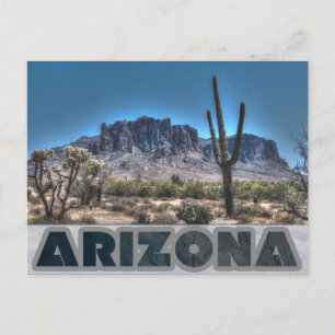 Arizona Superstition Mountains Travel Photo Vykort