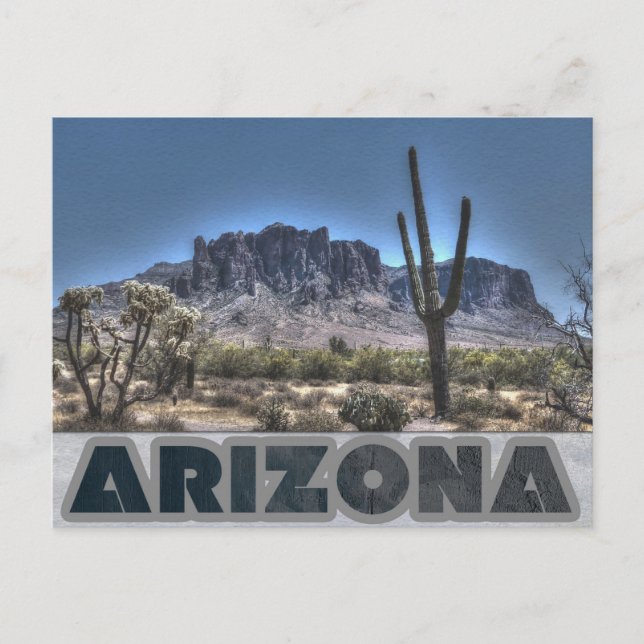 Arizona Superstition Mountains Travel Photo Vykort (Framsida)
