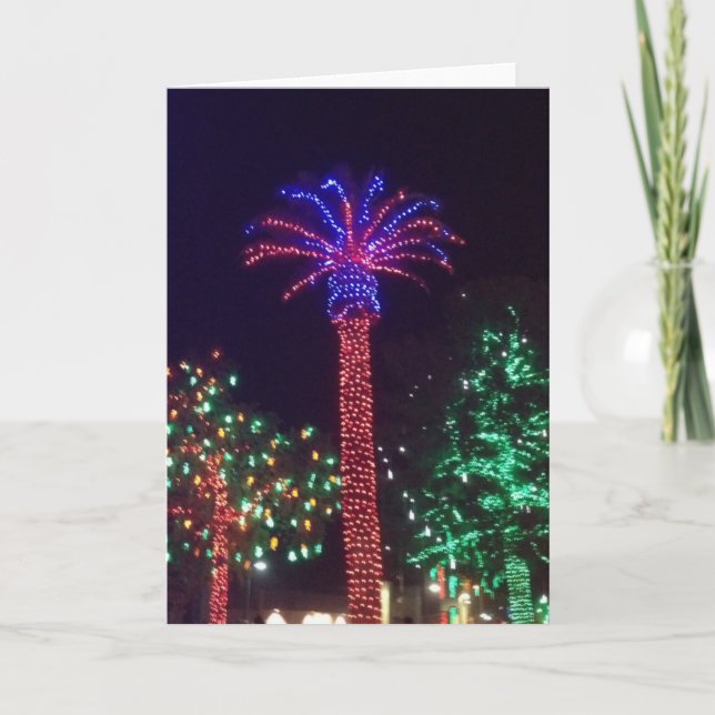 Arizona tände palmträdjulkortet helgkort (Framsida)
