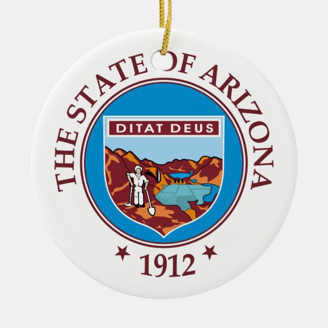 Arizona-tecken Julgransprydnad Keramik (Framsidan)