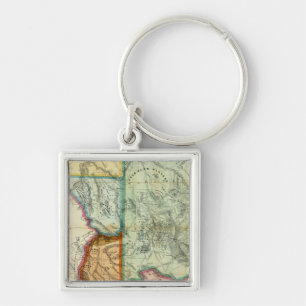Arizona Territorium Fyrkantig Silverfärgad Nyckelring