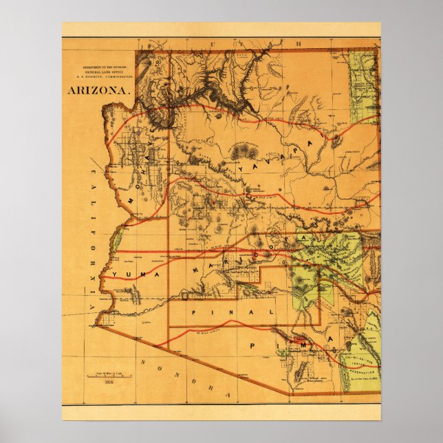 Arizona TerritoryPanoramic MapArizona Poster (Framsidan)