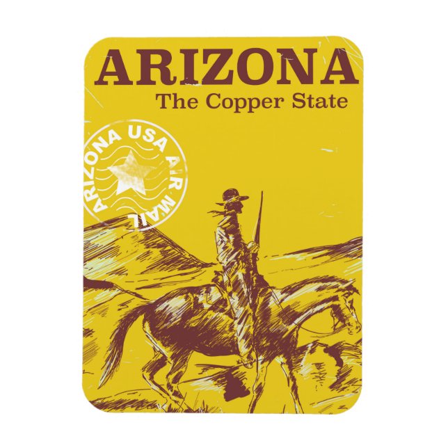 Arizona the copper state vintage resemärke magnet (Vertikal)