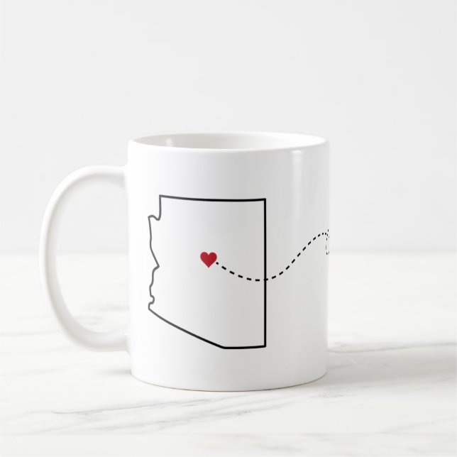 Arizona till Connecticut - Heart2Heart Coffe Mugg (Vänster)