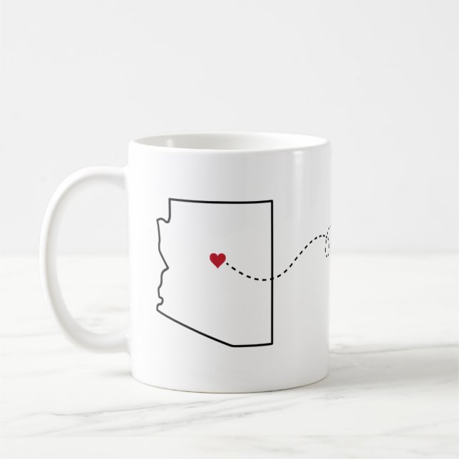 Arizona till Kalifornien - Heart2Heart Coffee Mugg (Vänster)