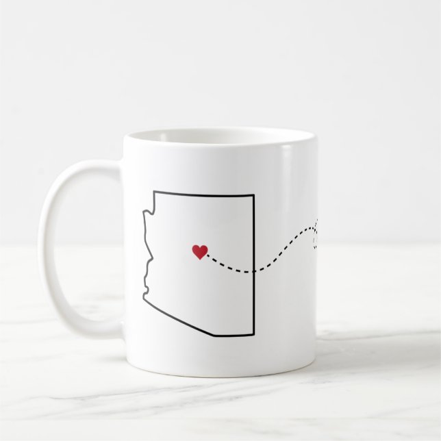 Arizona till Michigan - Heart2Heart Coffee Mugg (Vänster)