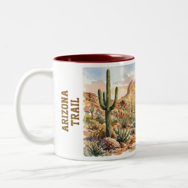 Arizona Trail akvarell scen Två-Tonad Mugg (Vänster)