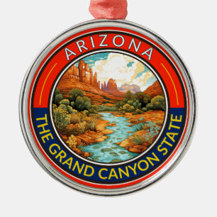 Arizona Travel Art Badge Julgransprydnad Metall