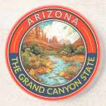 Arizona Travel Art Badge Underlägg<br><div class="desc">Arizona retro vector travel design. This retro-style travel art,  with its blend of bold colors and vintage allure,  is designed to inspire a sense of adventure.</div>