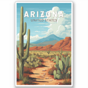 Arizona Travel Art Vintage Klistermärken