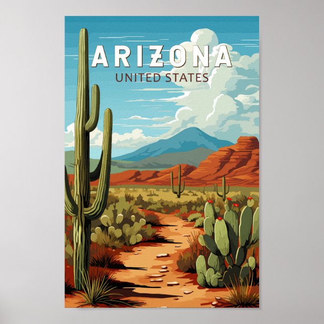 Arizona Travel Art Vintage Poster (Framsidan)