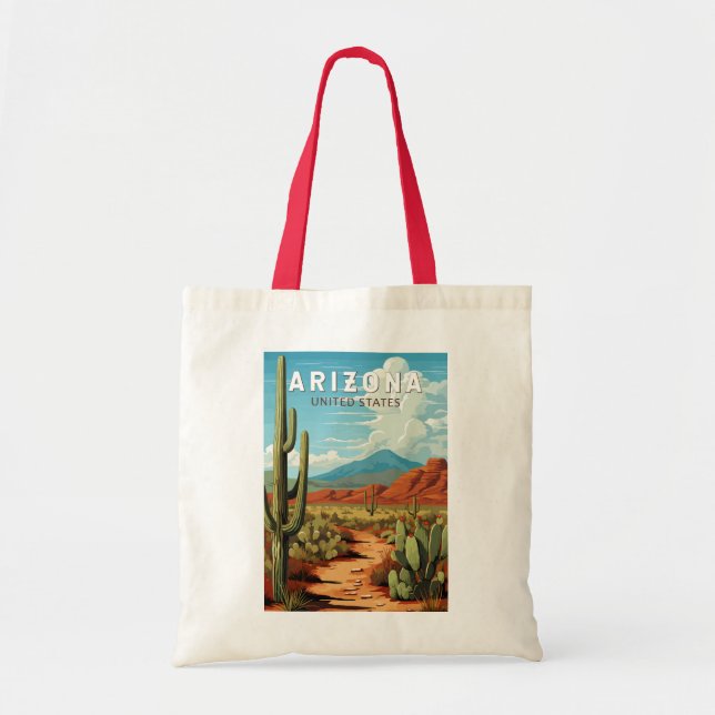 Arizona Travel Art Vintage Tygkasse (Framsidan)