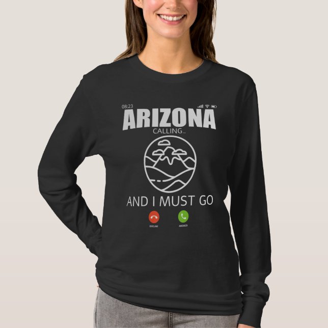 Arizona Travel Camp Vacation Trip Hiking And Backp T Shirt (Framsida)