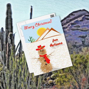 Arizona Tumbleweedsnögubbe Helg Vykort