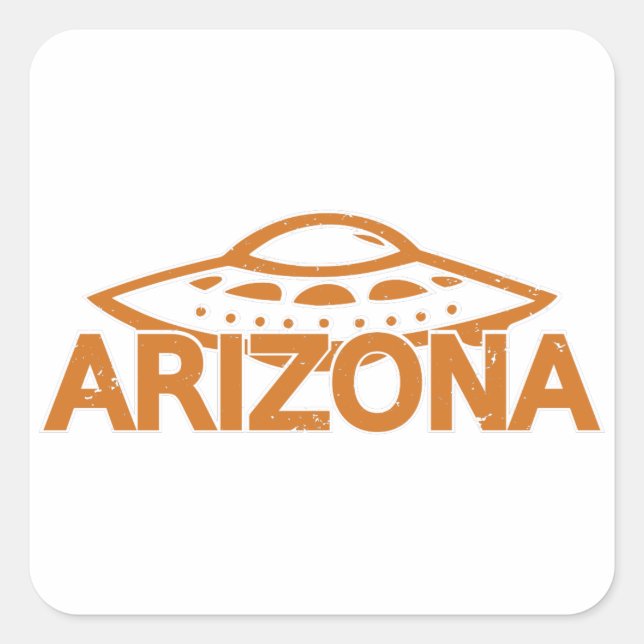Arizona UFO Fyrkantigt Klistermärke (Framsida)
