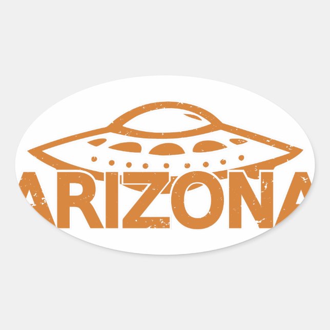 Arizona UFO Ovalt Klistermärke (Framsida)