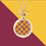 Arizona US State Maroon and Gold Pattern Armbandsur<br><div class="desc">Are you a fan of Arizona?  Show your Arizona pride with this fun watch necklace.</div>