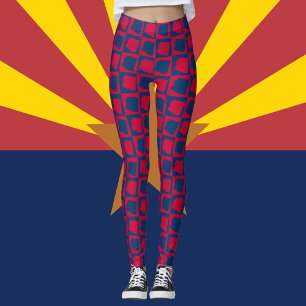 Arizona US State Red och Blue Mönster Leggings