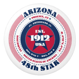 Arizona US State Rött vitt blått Typography Knopp