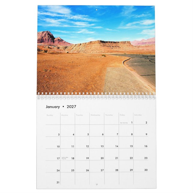 Arizona utsiktkalender kalender (Jan 2027)