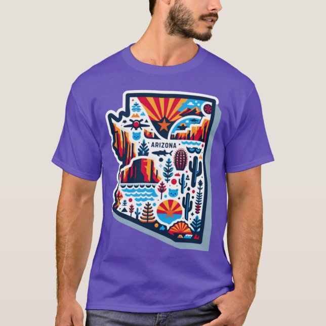 Arizona vibrant design karta Oversized T Shirt (Framsida)