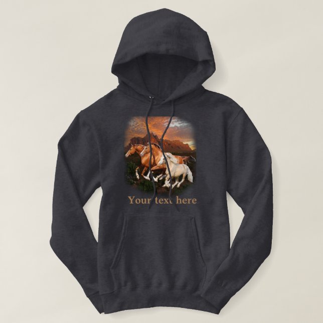 Arizona Vild-hästar Hoodie (Design framsida)