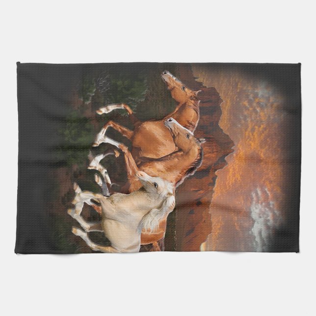 Arizona Vild-hästar Kökshandduk (Horisontell)